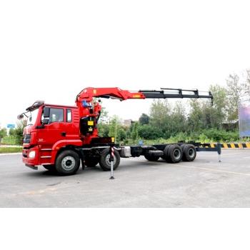 China TRUCK CRANE Shenbai Official 25 Ton Knuckle Boom Truck Mounted Crane Shacman 8X4 Hydraulic Foldable Arm for sale