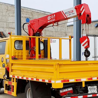 China TRUCK CRANE 2 Ton 2 Section Mini Straight Stiff Boom Lift Hydraulic Telescopic Small Truck Cranes for sale