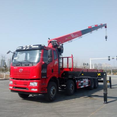 China TRUCK CRANE FAW 14 Ton Telescopic Straight Boom Crane Hydraulic Truck Mounted Crane For Sale for sale