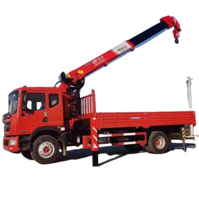 China CRANE TRUCK Boom Crane Truck 8 Ton Telescopic Hydraulic Stiff Truck Mounted Crane For Sale for sale