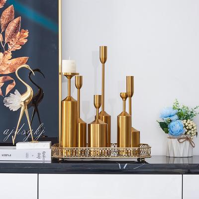 China Luxury Metal Nordic Modern Decorative Gold Candlestick Wedding Candlestick Candlestick Home Decoration for sale