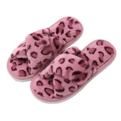 China Fashion Trend New Casual Flat Bottom Round Head Women Slide Mink Hair Cross Fur Cotton Clog Top Soft Loafer Shoes Sandal for Women and Lady for sale