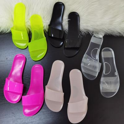 China Fashion Trend New Arrival Fashion Soft Slides Female Sandals New Summer Trendy Women Slide Transparent PVC Ladies Freeze Slippers for sale