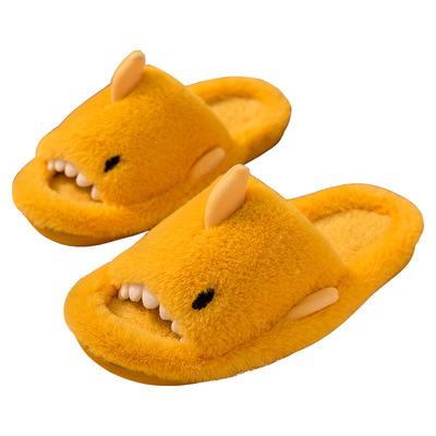 China Fashion Trend Cartoon Design Comfortable Furry Winter Warm Fur Slippers Wearable Fashion Plush Slippers for Women and Men for sale