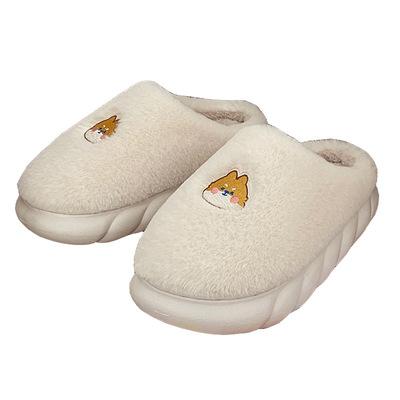 China Fashion Trend New Design Faux Fur Slipper Indoor Height Increasing Fuzzy Slippers Warm Animal Hairy Wearable Slipper White Bride Anti-skid for sale