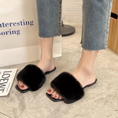 China Hot Selling Fashion Trend Fashion Faux Fur Slippers Lady Fur Slippers Home Wearing Slippers for Women and Lady for sale