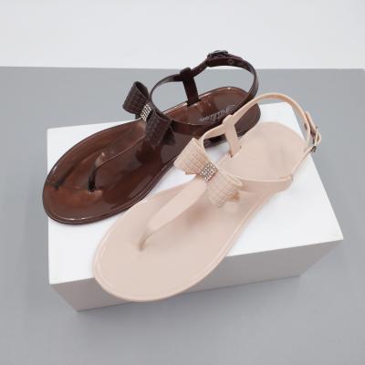 China Fashion new fashion trend ladies waterproof sandals indoor and outdoor fashion women's beach sandals with bow decoration on the upper for sale