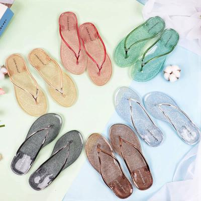 China Fashion Trend Customized Summer PVC Plastic Sandals Women Beach Slippers Ladies Soft Jelly Slippers for sale