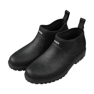 China Fahion PVC Material Water Proof Flat Comfortable Soft Sole Thick Lightweight Water Proof PVC Wear Resistant Plastic Ankle Boots For for sale