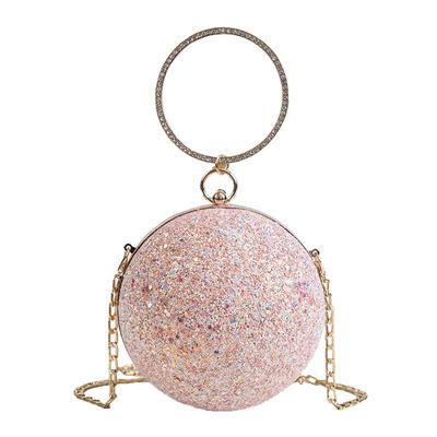 China Female High Quality Long Chain Handbag Banquet Bags Fashion Sequins Dinner Purse Cross - Body Shoulder Bag for sale