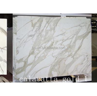 China Modern JYS Italian Calacatta White and Gold High Quality Wholesaler Table Top Slab for sale