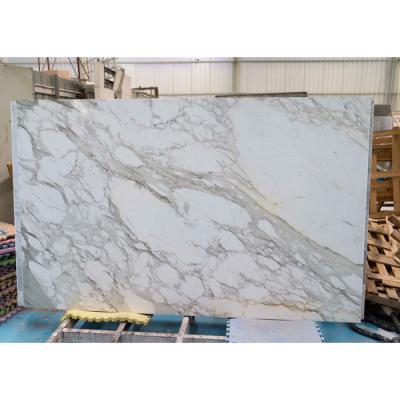 China Modern Calacatta White and Gold High Quality Wholesaler Table Top Slab from Italy for sale