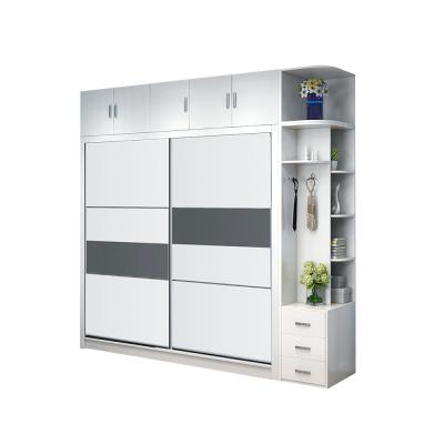 China Modern Single Sliding Door Two Door Household Bedroom Storage Sliding Door Wardrobe Wardrobe Dresser (The Other) Adjustable Nordic Wardrobe for sale