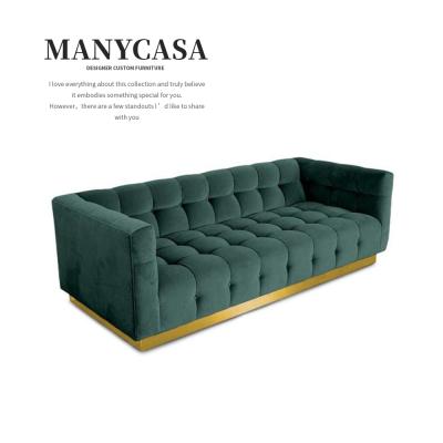 China Sofa Bed Customized American Light Luxury Metal Fabric Sofa for sale