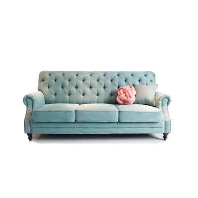 China Chesterfield Sofa New Design Cotton Modern Home Furniture Latex Sofas 3 Seater Chesterfield Filling Couch for sale