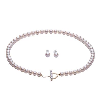 China CLASSIC Elegant Fashion Vintage 7-8Mm Freshwater Pearl Necklace Necklace Set for sale