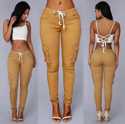 China Breathable Casual Pants Multi Pocket Jumpsuits Plus Size Pants Womens Trousers for sale