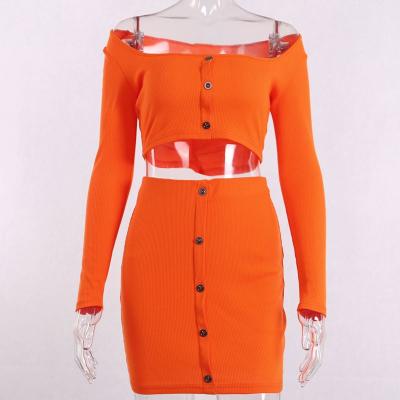 China 2020 Hot Exposed Straight Anti-Static Vendors Navel Short Two-piece Dress High Waist Suit Skirt for sale