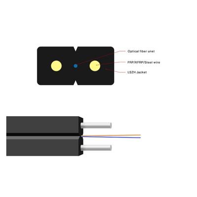 China Factory Direct Sale 3m Price LSZH/PVC G652d Singmode Indoor/Outdoor FTTH Fiber Optic Drop Cable Singmode Fiber Interfaces Cable FTTH Drop Cable for sale