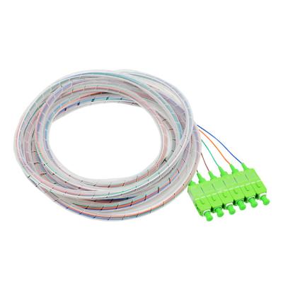 China Telecom Communication Pulsed Colored Fiber Optic Pigtails LC Singlemode 12 Cores G652D G65A1 G657A2 OS2 LC/APC Pigtail Easy Band 1 2 Meters for sale