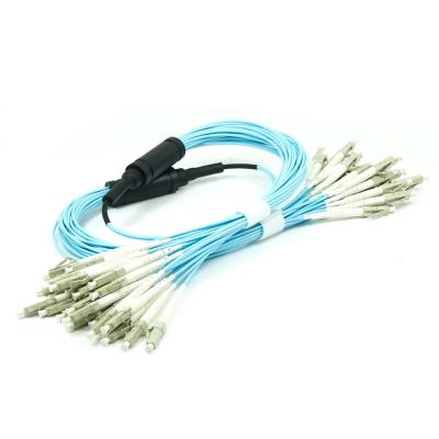 China Telecom Communication 12 Colors Breakout OM3 Multimode Fiber Optic Pigtail 0.9mm 50/125 Fanout Fiber Cable for sale