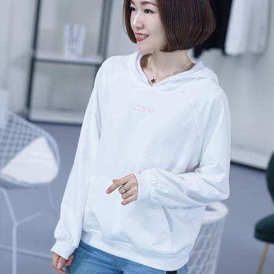 China Anti-Wrinkle 100% Cotton Kangaroo Pocket Long Sleeve Pure Casual Adult Pullover Hoodie Casual Top Women for sale