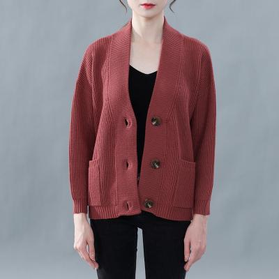 China new Anti-wrinkle autumn and winter sweater cardigan coat women sheath long knitting button cardigan elegant and nice knitting lady for sale