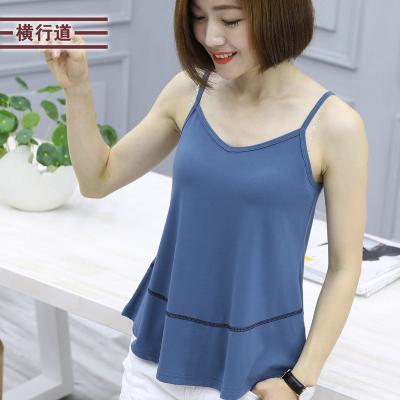 China 2021 Summer Women Top Solid Color Ruffled Camisole Loose Outer Wear Breathable Sleeveless Women V-neck Bottoming Shirt for sale