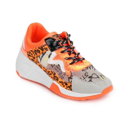 China Custom Made Leopard Print Anti-odor Ladies Fashion Woman Casual Breathable Elevator Sneakers for sale