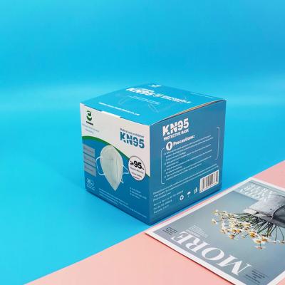 China Recyclable hot selling custom mask box low price colored blue paper box mask paper box for sale