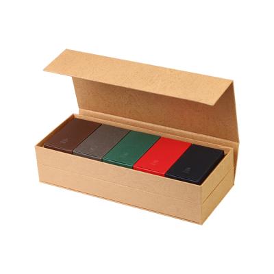 China Two Layer Recyclable High Quality Gift Box Customized Magnetic Lid Box Brown Layered Gift Box With Ribbon for sale