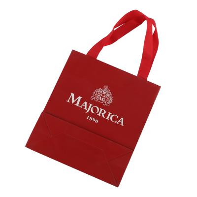 China Recyclable Colorful Gift Bag With Ribbon Handle For Buying Competitive Price Customized Printed Paper Bags for sale