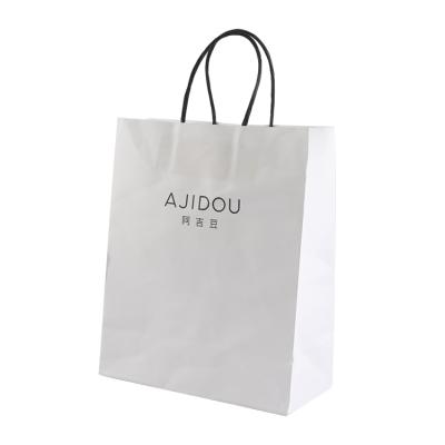 China Recyclable Recycled Logo Shopping Pack Paper Bag Custom Printing Large White Packaging Bags Suppliers for sale