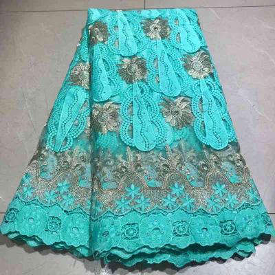 China AL2479 Viable African Net Fabrics Lace Fabric Nigerian French Embroidery Cord Lace And Rhinestones Guipure for sale