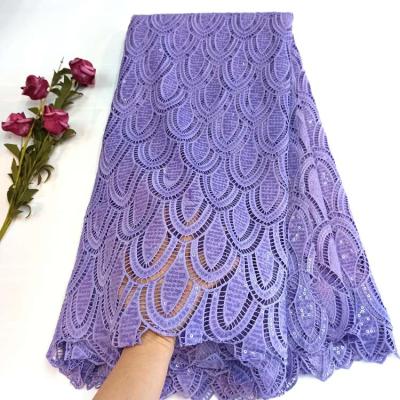 China Viable guipure lace fabric OK4002 with sequins lace fabrics 2021 african embroidery flower cord lace fabric for sale