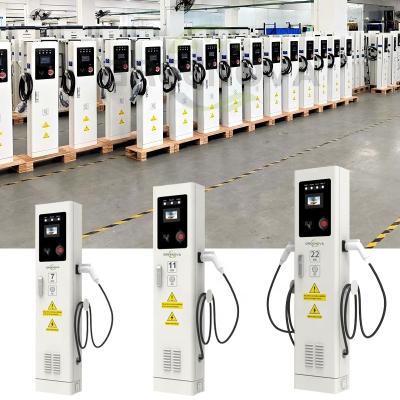 China Wholesale OEM ODM GB/t Type - 2 240v 380v 16a 32a Floor Stand 7kw 11kw 22kw Electric Car Charging Station With LED Touch Screen GNS3-ENCAC007-44KW for sale