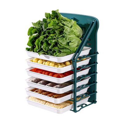 China Viable Multi-Layer Kitchen Organizer Hot Selling 6 Layer Wall Mounted Vegetable Storage Rack And Kitchen Hot Organizer for sale