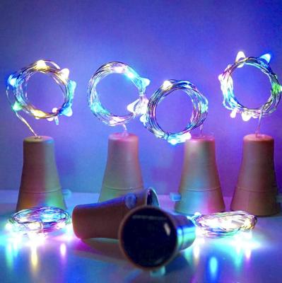 China Bottle Cork Lights Bottle String Light Cork Solar Outdoor Decoration Solar Powered Cork Beer Bottle Light Led Lights Waterproof DIY 15LED RGB for sale