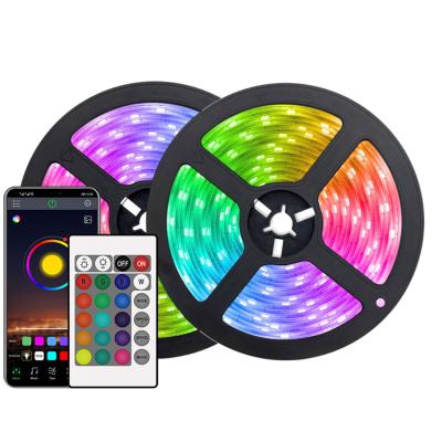 China Wifi Enabled+IR Remote 10 DMM Wire Light Strips Waterproof RGB APP Control 5050 RGB Led Wireless Controlled Smart Led Strip Light for sale