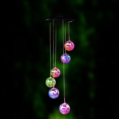 China Hanging Solar Garden Wind Chime Light Mosaic Ball LED String Garden Light for sale