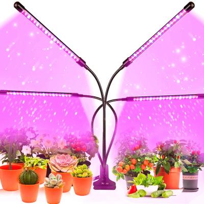 China Remote Dimming+Color adjustment+Timming+RF Remote Outdoor Plants Adjustable Full Spectrum Flexiable Switching 4 Heads 80LED For Growing Light Indoor Plant for sale