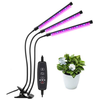 China Indoor Full Spectrum Dimming+Color adjustment+Timming 3/9/12H Adjustable 3 Heads Led Growing Light Plants for sale