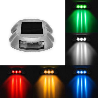 China Yellow Solar Garden Path Marker Dock 6LED Flashing Light For Highway Road for sale