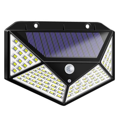 China Polycarbonate Solar Powered Motion Sensor Lights Outdoor Waterproof 100 LED Wall Light Night Light with 3 Modes for sale