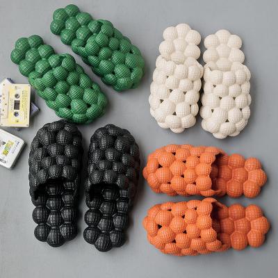 China Damping Slides Fashionable Geek Star Pop It Bubble Croc Lychee Flat Slipper Bubbles Tea Foam Air Slides Funny Bubble Ball Slipper Slides for sale