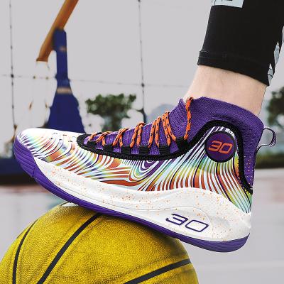 China Damping New Trend Basketball Shoes Men's Street PU Lightweight Outdoor Chinese Basketball Shoes High Top Cool Shoes Sport for sale