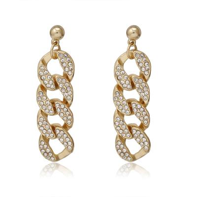 China FASHIONABLE Stylish Temperament Diamond Studded Retro Simple Micro Earrings Dangle Earrings Alloy Inlaid Earrings for sale