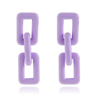 China Geometric Acrylic Simple Temperament Square Cute Exaggerated Dangling Long Earrings for sale