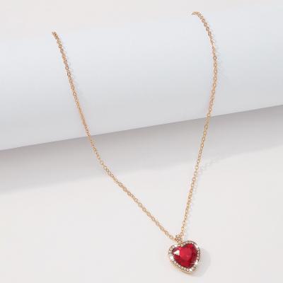 China New style fashion minority design fashion temperament necklace imitation diamond fresh and simple necklace for sale