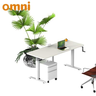 China Ergonomic Manual Crank Height Adjustable Work Table (Height) Height Adjustable Work Table Lift Desk Table for sale